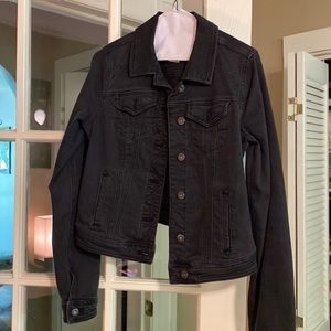 black denim jacket from Anthropology, size XS